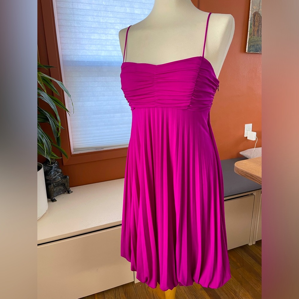 Caché Fuschia Pink Pleated Dress